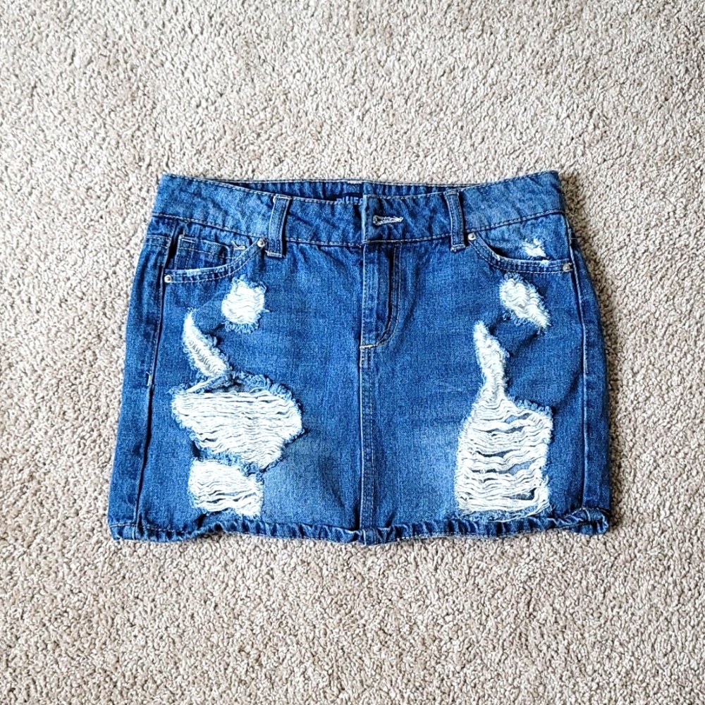 Distressed Mini Skirt